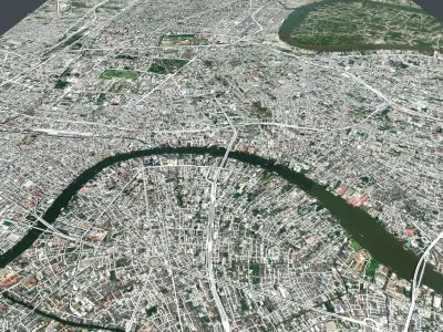 Streers and Roads City Bangkok Thailand 3D model