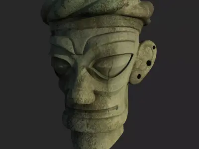 Sanxingdui masks sanxingdui stone 3D model