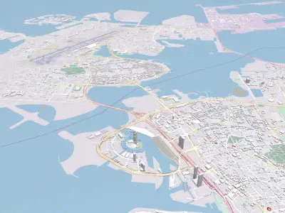 Cityscape Muharraq Bahrain 3D model