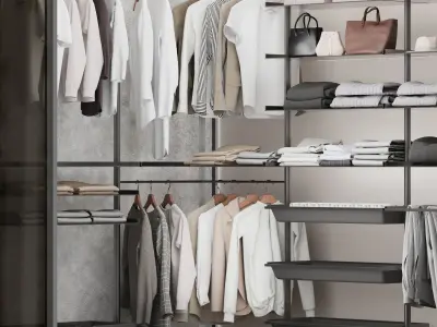 Velaria Sliding partition wardrobe system wardrobe clothes 3D model