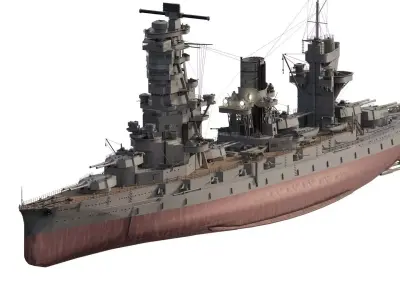 WW2 IMPERIAL JAPANESE NAVY Battleship 3D model