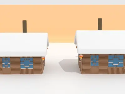 Chinese Snow Village House 3D model