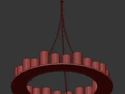 HEMEL round chandelier with candles hanging from it 3D model