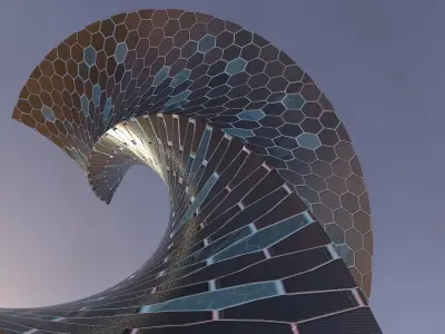 Twisted Alien Skyscraper 3D model