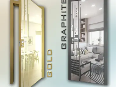 Mirrored door 03 Low-poly 3D model