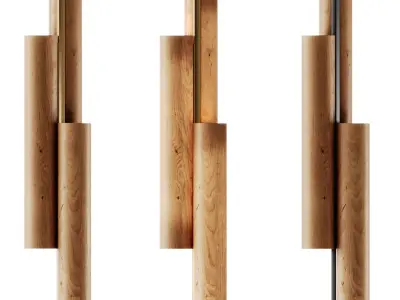 Black Note Triplet Floor Lamp by Lzf 3D model