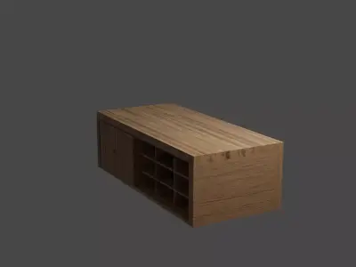 wooden table  Free low-poly 3D model purchase