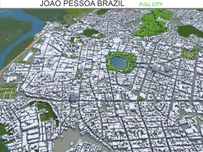 Joao Pessoa Brazil 30km Low-poly 3D model