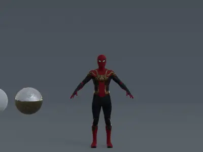 Spider-Man Iron Spider Integrated suit RIGGED - No Way Home Low-poly 3D model