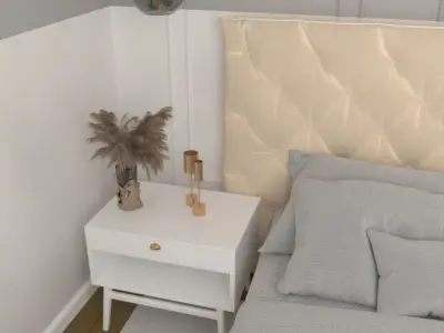 loft room in beige colors 3D model