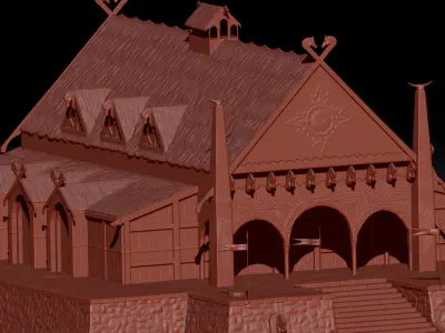 Golden hall of Meduseld 3D print model