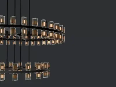 Restoration Hardware Arachon Led Round Two Tier Chandelier 3D model