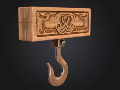 Medieval Sack Hanger Low-poly 3D model