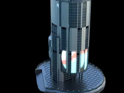 Futuristic Future Modern City Building Skyscraper 17 3D model