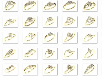 99 WOMEN RING FILES LESS THAN 3 GM LIGHT WT  3D print model
