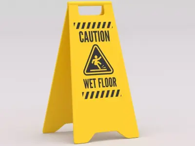Wet Floor Sign 3D model