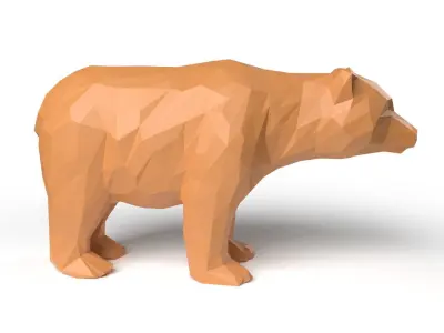 Bear Low Poligonal Low-poly 3D model