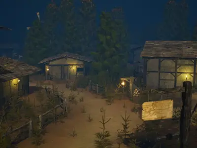 Medieval Village Houses Pack GameReady UE5 Low-poly 3D model