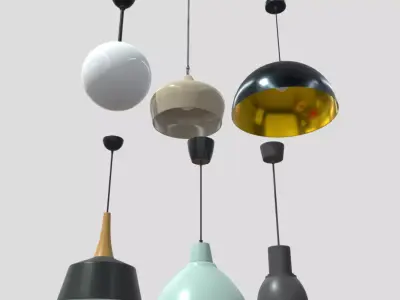 Ceiling Lamp Pack Low-poly 3D model