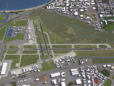 Santa Barbara Airport Low-poly 3D model
