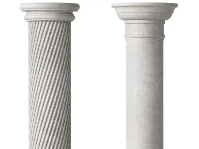 Marble Quintet Columns with Classic Design 3D model