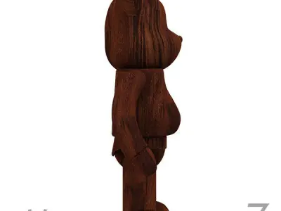 Dark Wood Bear Brick 3D model