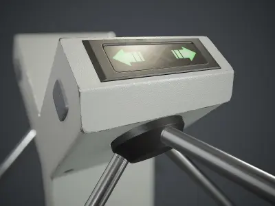 Security Turnstile 1 PBR Game Ready Low-poly 3D model