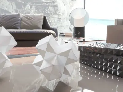 Unique style living room by the sea 3D model