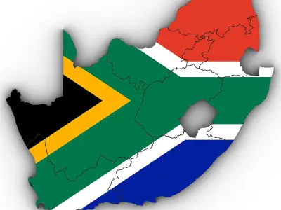 3d Political Map of South Africa 3D model