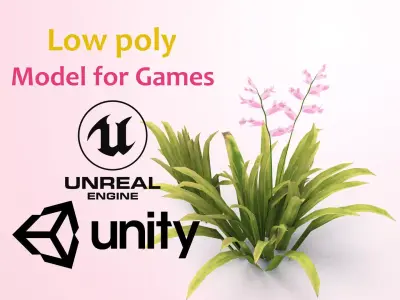 Grass plants Free low-poly 3D model