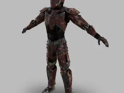Kandas the advanced robot knight Low-poly 3D model