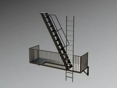 Fire Escape New York City Stairs Balcony NYC Low-poly 3D model