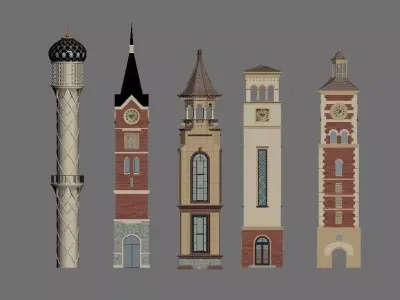  European-style Tower 3D model