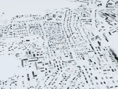 Yakutsk Streets and Buildings 3D model