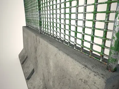 Concrete Barricade  Low-poly 3D model