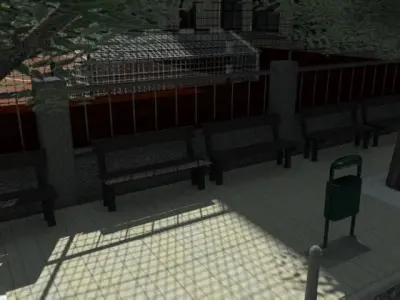 European High School 3D Model 3D model