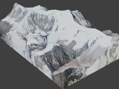 Dhaulagiri II Mountain Low-poly 3D model