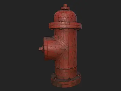Hydrant fire Low-poly 3D model