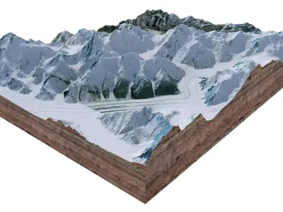 Gasherbrum Mountain Range Pakistan China 3D model