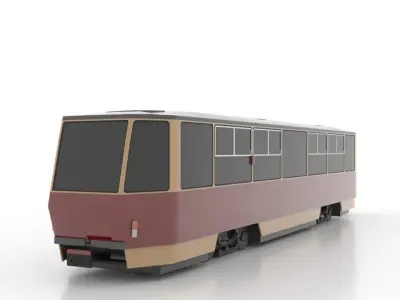 Tatra B6A2 Low Low-poly 3D model