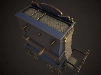 Street organ Low-poly 3D model
