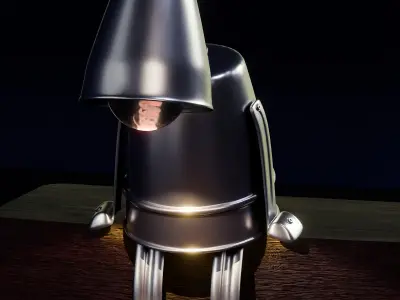 sad stylized desk lamp 3D model