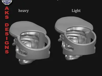 skull ring jewelry Army captain skull v1 3D print model