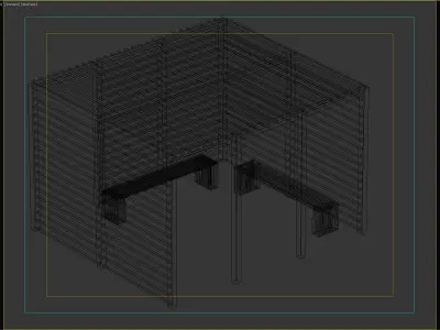 Modern Slatted Pergola with Full Privacy 3D model
