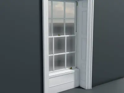 Sash Window Low Poly Model Low-poly 3D model