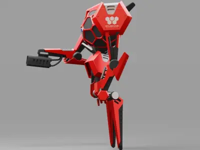 HEXA MOSQUITO DROID  rigged character 3D model
