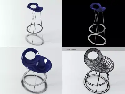 barstool s four different stools 3D model