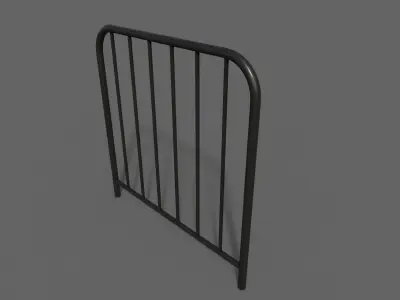 PBR Pedestrian Guard Rail Black V2 Low-poly 3D model