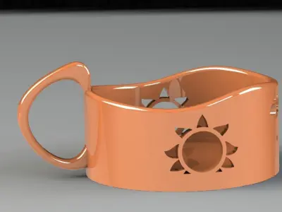 Keys Tray 8 Moon and Sun  3D print model