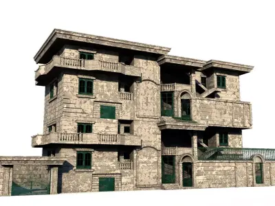 Detailed Abandoned House 3D model
